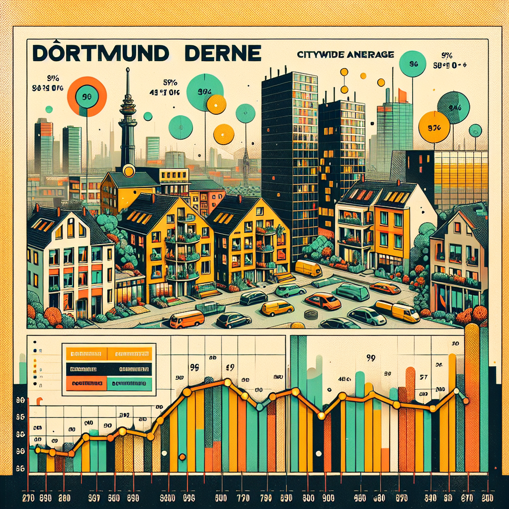 Mietspiegelentwicklung Dortmund Derne vs. Stadtdurchschnitt